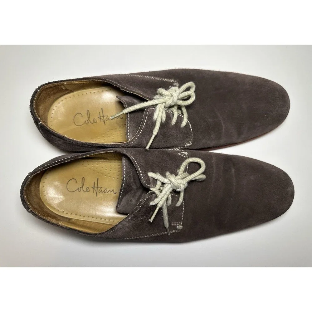 Cole Haan Men's‎ Size 10.5M Brown Leather Suede Lace-Up Derby Oxford Shoes